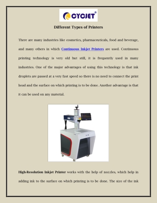 Different Types of Printers