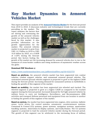 Key Market Dynamics in Armored Vehicles Market