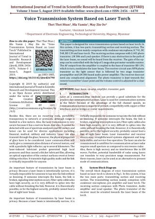 Voice Transmission System Based on Laser Torch