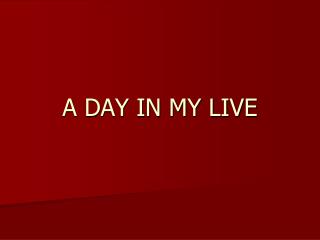 A DAY IN MY LIVE