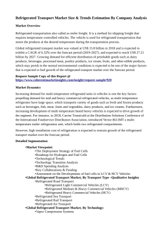 Refrigerated Transport Market Size & Trends Estimation By Company Analysis