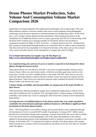 Drone Phones Market Production, Sales Volume And Consumption Volume Market Comparison 2026