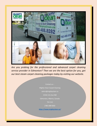 Carpet Cleaning Edmonton | Mightyclean.ca