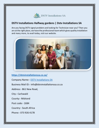 DSTV Installations Halfway gardens | Dstv Installations SA