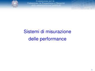 Sistemi di misurazione delle performance
