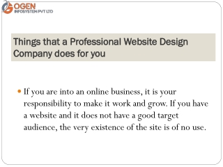 Things that a Professional Website Design Company does for you