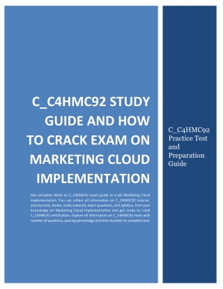 C_C4HMC92 Study Guide and How to Crack Exam on Marketing Cloud Implementation