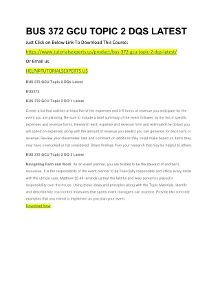 BUS 372 GCU TOPIC 2 DQS LATEST