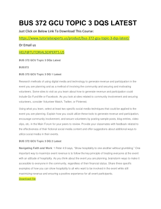 BUS 372 GCU TOPIC 3 DQS LATEST