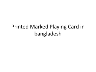 Printed Marked Playing Card in bangladesh