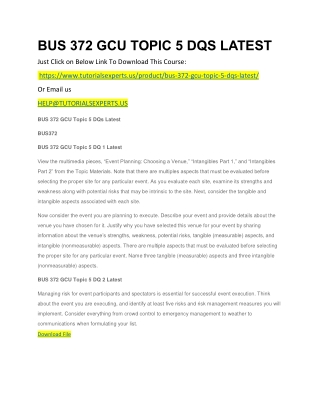 BUS 372 GCU TOPIC 5 DQS LATEST