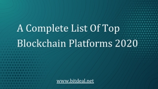 A Complete List Of Top Blockchain Platforms 2020