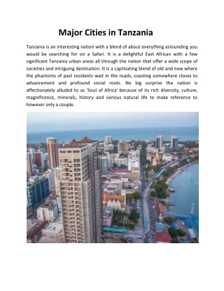 Famous cities in Tanzania