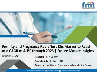 Fertility and Pregnancy Rapid Test Kits Market to Grow at CAGR of 4.1% by 2026 | Future Market Insights (FMI)