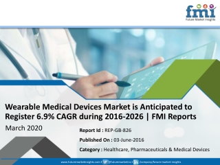 Wearable Medical Devices Market to Grow at CAGR of 6.9% through 2026 | Future Market Insights