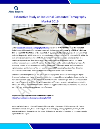 Exhaustive Study on Industrial Computed Tomography Market 2019