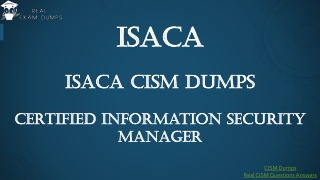 Latest Isaca CISM Questions Answers 2020 | Valid CISM Dumps