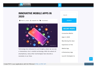 INNOVATIVE MOBILE APPS IN 2020