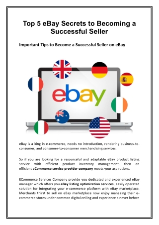 Top 5 eBay Secrets to Becoming a Successful Seller