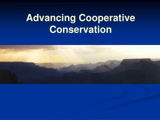 Advancing Cooperative Conservation