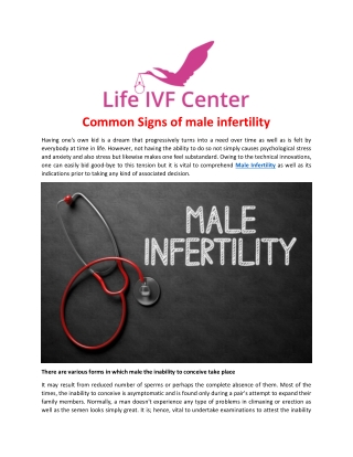 Common Signs of male infertility
