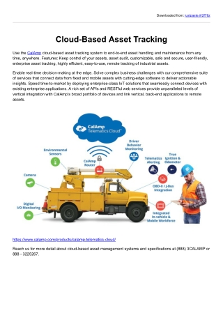 Cloud Based Asset Tracking