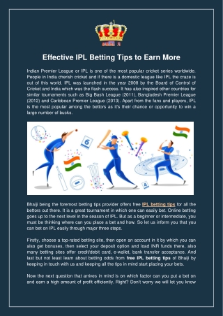 Effective IPL Betting Tips to Earn More