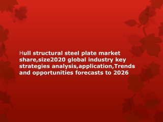 Hull structural steel plate market share,size2020 global industry key strategies analysis,application,Trends and opportu