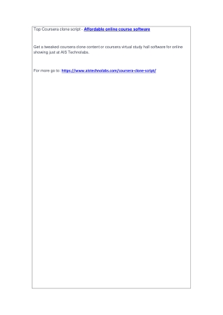Top Coursera clone script - Affordable online course software