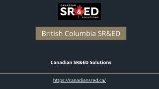 British Columbia SR&ED - Canadian SR&ED Solutions