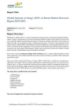 Internet of things (IOT) in Retail Market Research Report 2019-2023