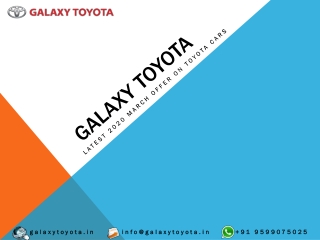 Latest march 2020 offer on Toyota Cars | New car price | Best Toyota Showroom