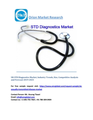 UK STD Diagnostics Market Growth, Opportunity, Size, Share and Forecast 2019-2025