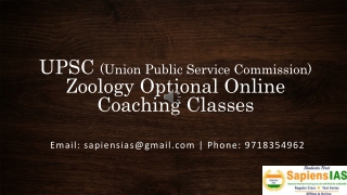 UPSC (Union Public Service Commission) Zoology