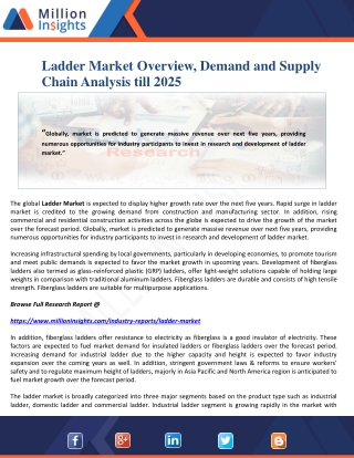 Ladder Market Overview, Demand and Supply Chain Analysis till 2025