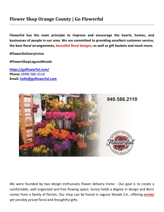 Flower Shop Orange County | Go Flowerful