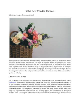 What Are Wooden Flowers