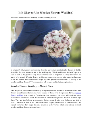Is It Okay to Use Wooden Flowers Wedding?
