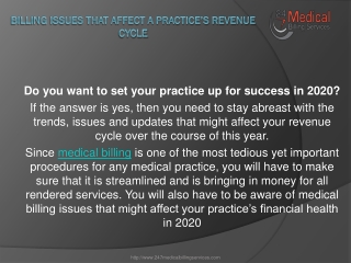 Billing Issues That Affect A Practice’s Revenue Cycle