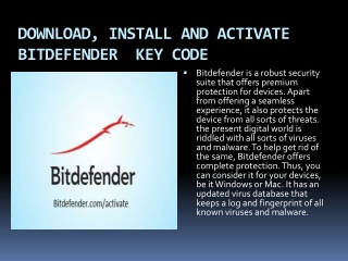 bitdefender.com/activate  | DOWNLOAD AND INSTALL BITDEFENDER  KEY CODE