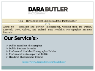 Hire online best Dublin Headshot Photographer
