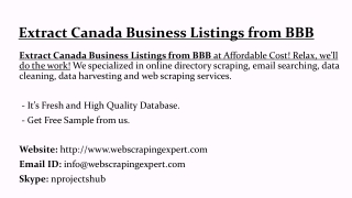 Extract Canada Business Listings from BBB