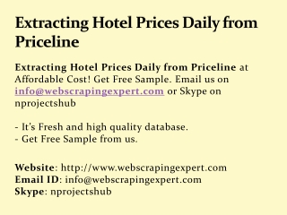 Extracting Hotel Prices Daily from Priceline