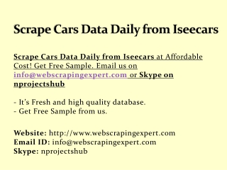 Scrape Cars Data Daily from Iseecars