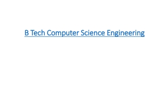 B Tech Computer Science Engineering