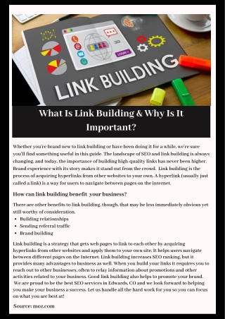 What Is Link Building & Why Is It Important?