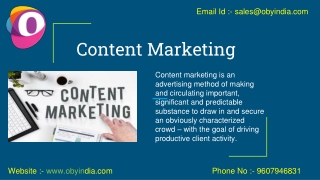 Content Marketing Services in Pune - OBY India IT Solution