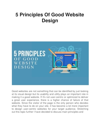 5 Principles Of Good Website Design