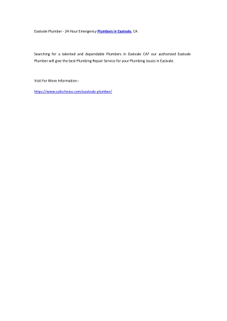 Eastvale Plumber - 24 Hour Emergency Plumbers in Eastvale, CA
