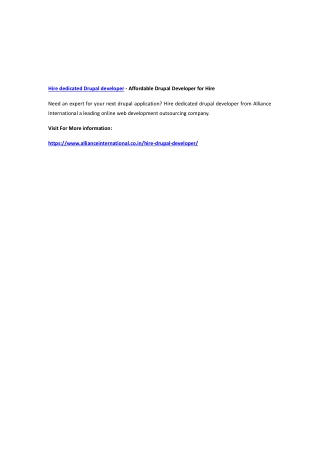 Hire dedicated Drupal developer - Affordable Drupal Developer for Hire